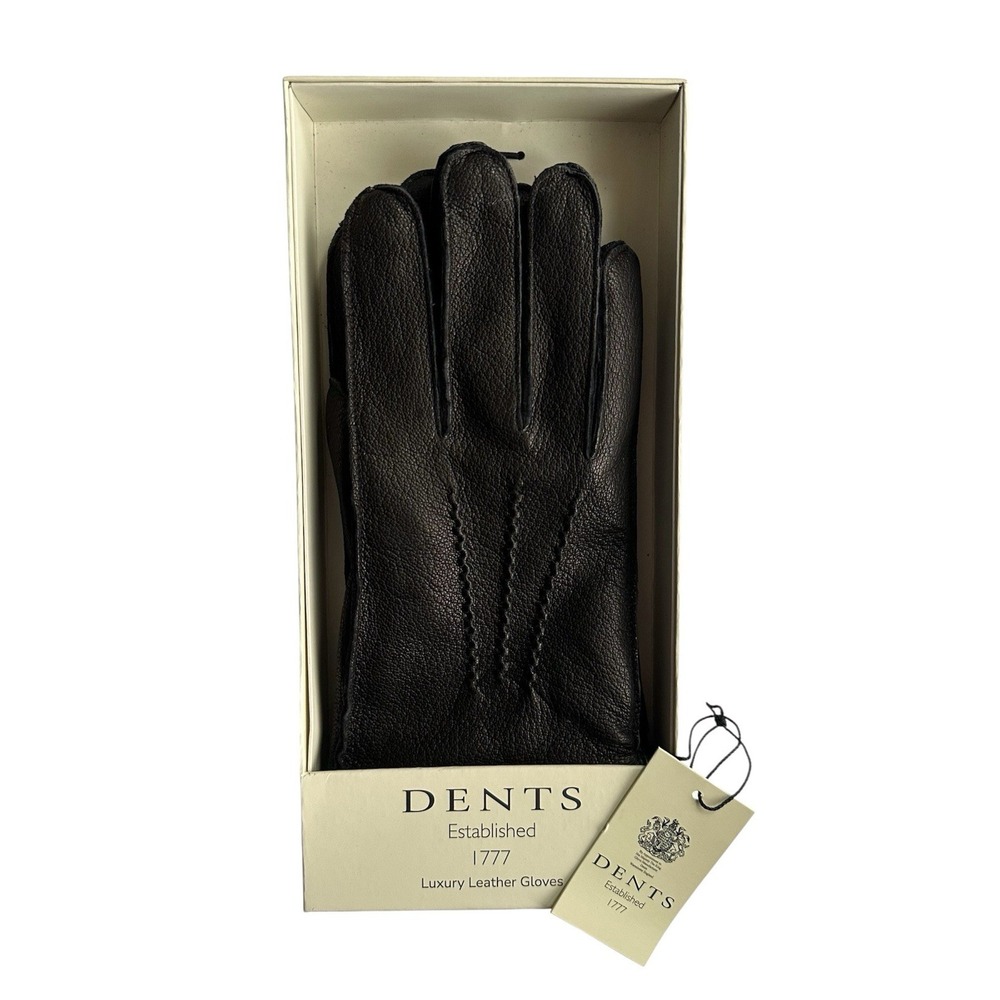 Dents Luxury Leather Gloves Mens Size XL Black Winter Driving Gloves NWT